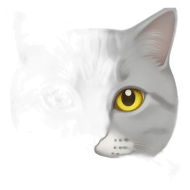 Silver marble Scottish straight cat with yellow eyes sticker