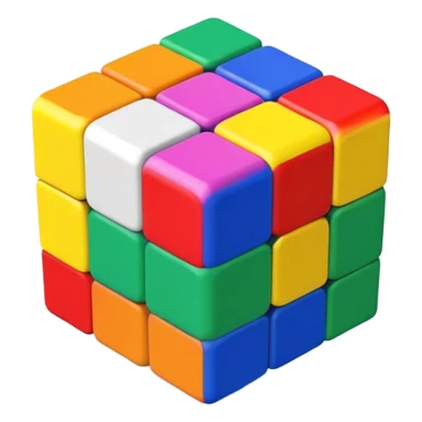 A 3x3-squares rubix cube sticker