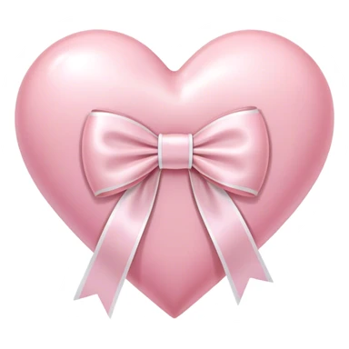 Pastel pink heart with white bow sticker