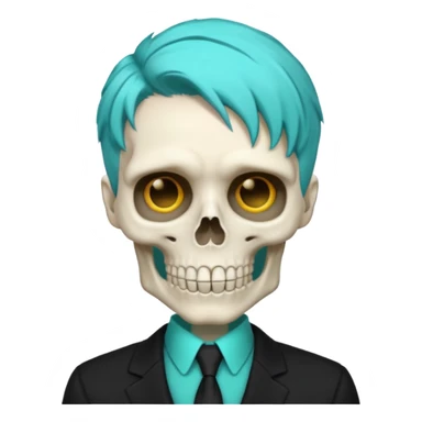turkoise haired skeleton sticker
