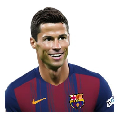 Cristiano wears Barcelona  sticker