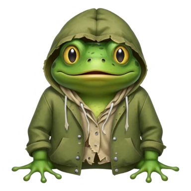 homeless frog with torn dirty clothes

 sticker
