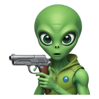 alien with a gun sticker