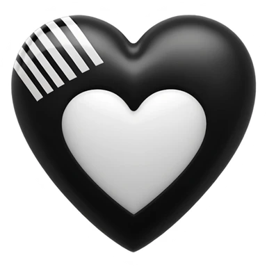 Adidas white stripes black heart sticker