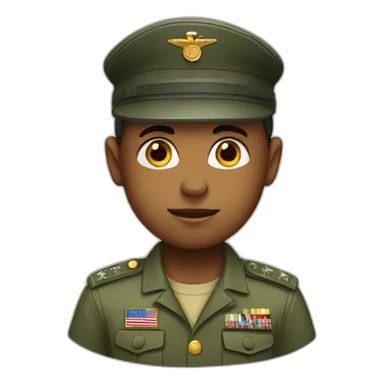 Boy with military hat sticker