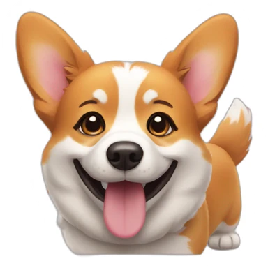 happy corgi sticker