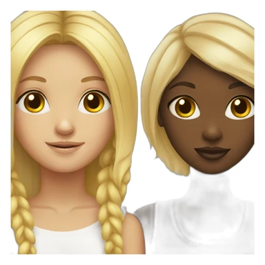 Blonde girl and African girl  sticker