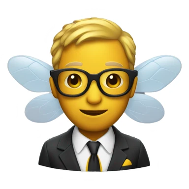bee in a classic suit sticker
