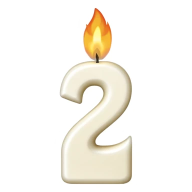 Number 2 birthday candle  sticker
