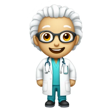 Humanoid ram in a labcoat smiling  sticker