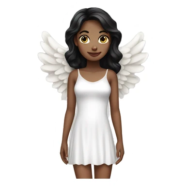 Angel black haired and fair skin girl with mini dress sticker