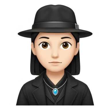 time traveler in black clothes sticker