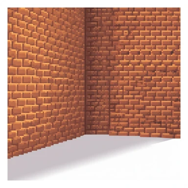 brick wall corner view, perspective of two walls meeting sticker