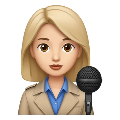 journalist with a microphone sticker