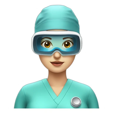 Surgeon-with-virtual-reality-display-operating-on-woman sticker