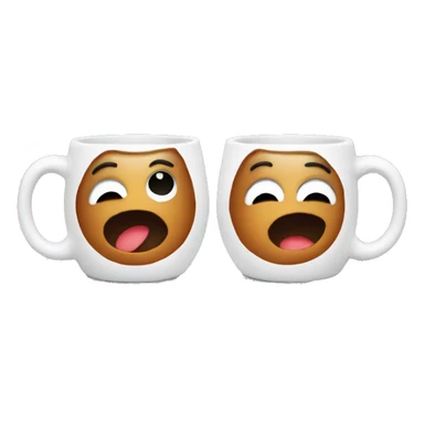 Two coffee mugs clinked together  sticker