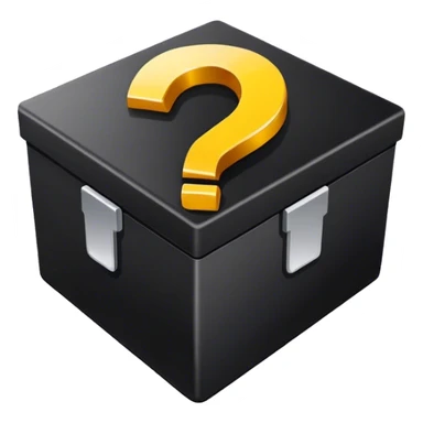 question mark with black box around it sticker