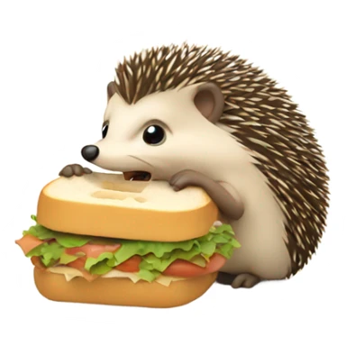 Hedgehog eating a sandwich  sticker