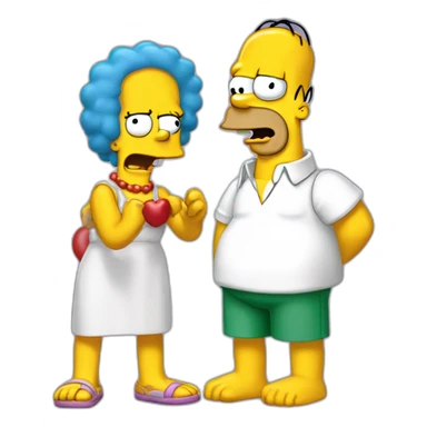 homero simpsons peleando sticker