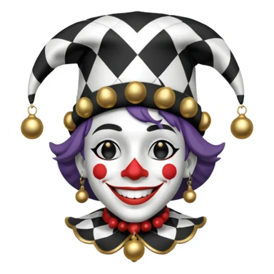 make a fuly black and white jester sticker