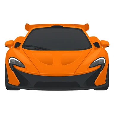 orange McLaren P1, front angle, glossy finish, suitable for an icon sticker