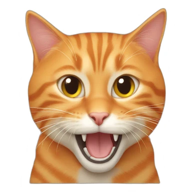 Orange cat biting a tabby cat sticker