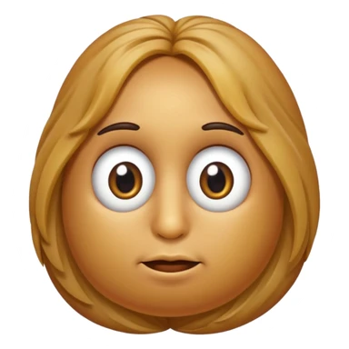 Potato with long hair and eyes sticker