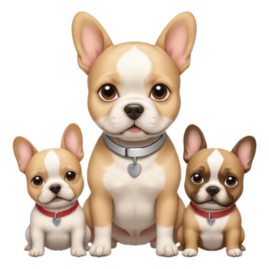 A white terrier lead singer being backed up by 3 French bulldogs sticker