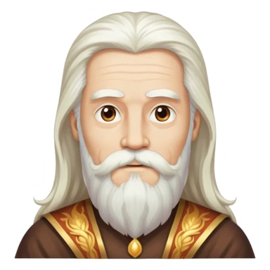 God, man with long white hair, beard and white mustache, wise looking, deity sticker