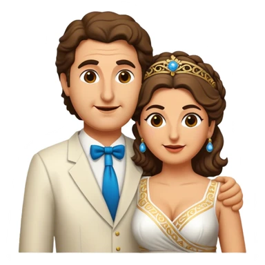 Cinematic Realistic My Big Fat Greek Wedding Pop Culture Emoji, depicting a vibrant celebration of Greek culture rendered with lively textures and festive lighting. sticker