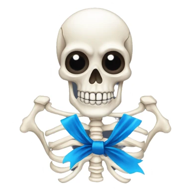 Skeleton with a ribbon sticker