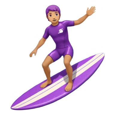 glitter surfer purple surf in wave ocean cian sticker