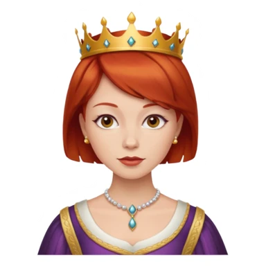 short hair queen red hair sticker