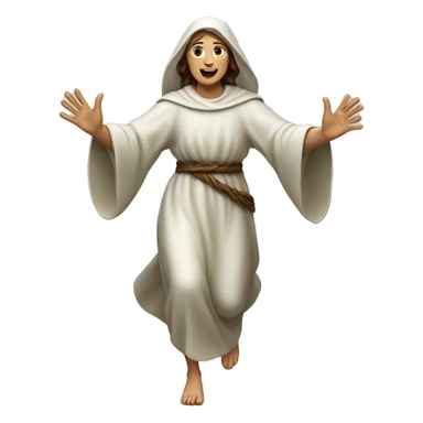 saint brigid running, with a large stride and arms outstretched sticker