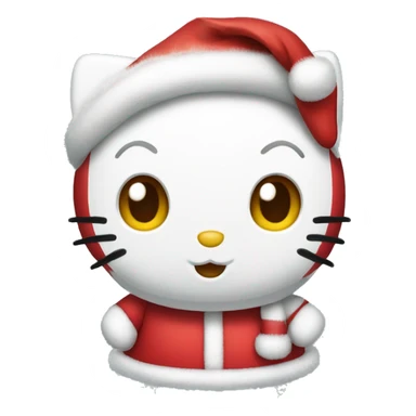 Hello Kitty wearing a santa hat Christmas sticker