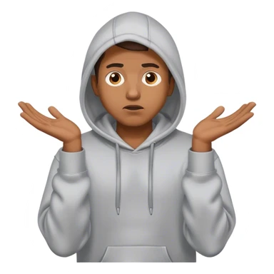 Man in hoodie shrugging his shoulders  sticker