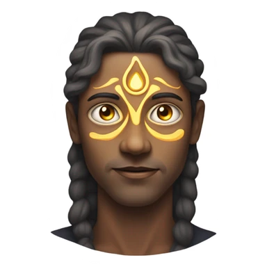 person with third eye open sticker