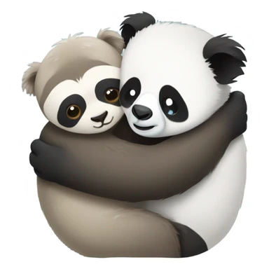 sloth and panda and koala hugging  sticker