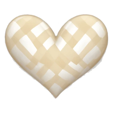 Checkered heart beige and white sticker