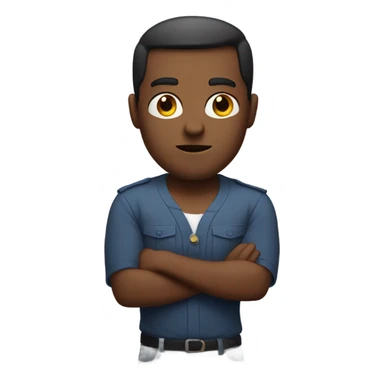 emoji with intrigued face and crossed arms sticker