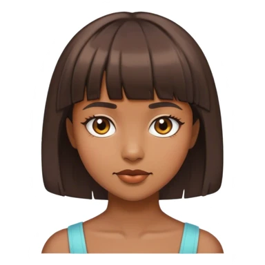 Una chica morena con pelo corto y su fleco  sticker