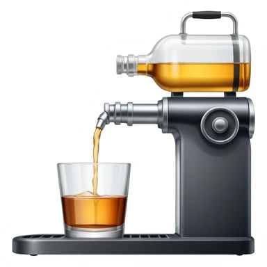 Envasado de botella de licor con boquilla de la maquina para llenado y sin logo en la botella sticker