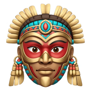 face full maya masked tradational mayan warrior sticker