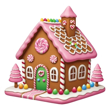 Gingerbread house pink sticker