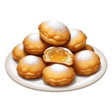 buñuelos de cuaresma, Spanish Lenten fritters, fried dough balls dusted with sugar sticker