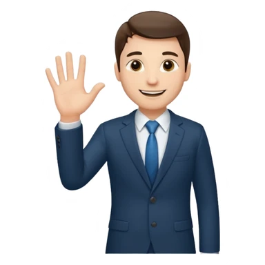 The businessman extends his hand to the side, as if he is about to take something. sticker