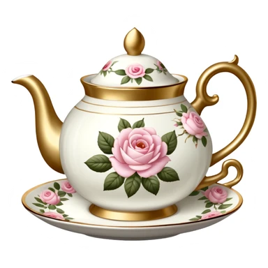 Realistic authentic 1920's Fine china tea set named "English rose' sticker