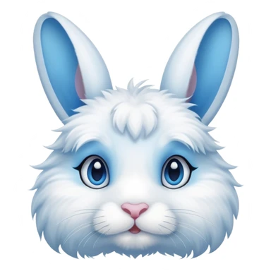 blue and white rabbit with ocean blue eyes sticker