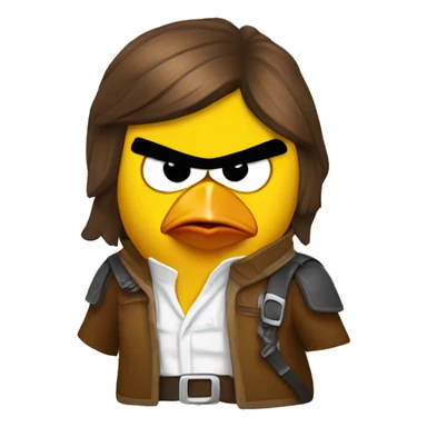 yellow angry bird dressed as han solo sticker