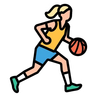 female basketball player dribbling a basketball sticker